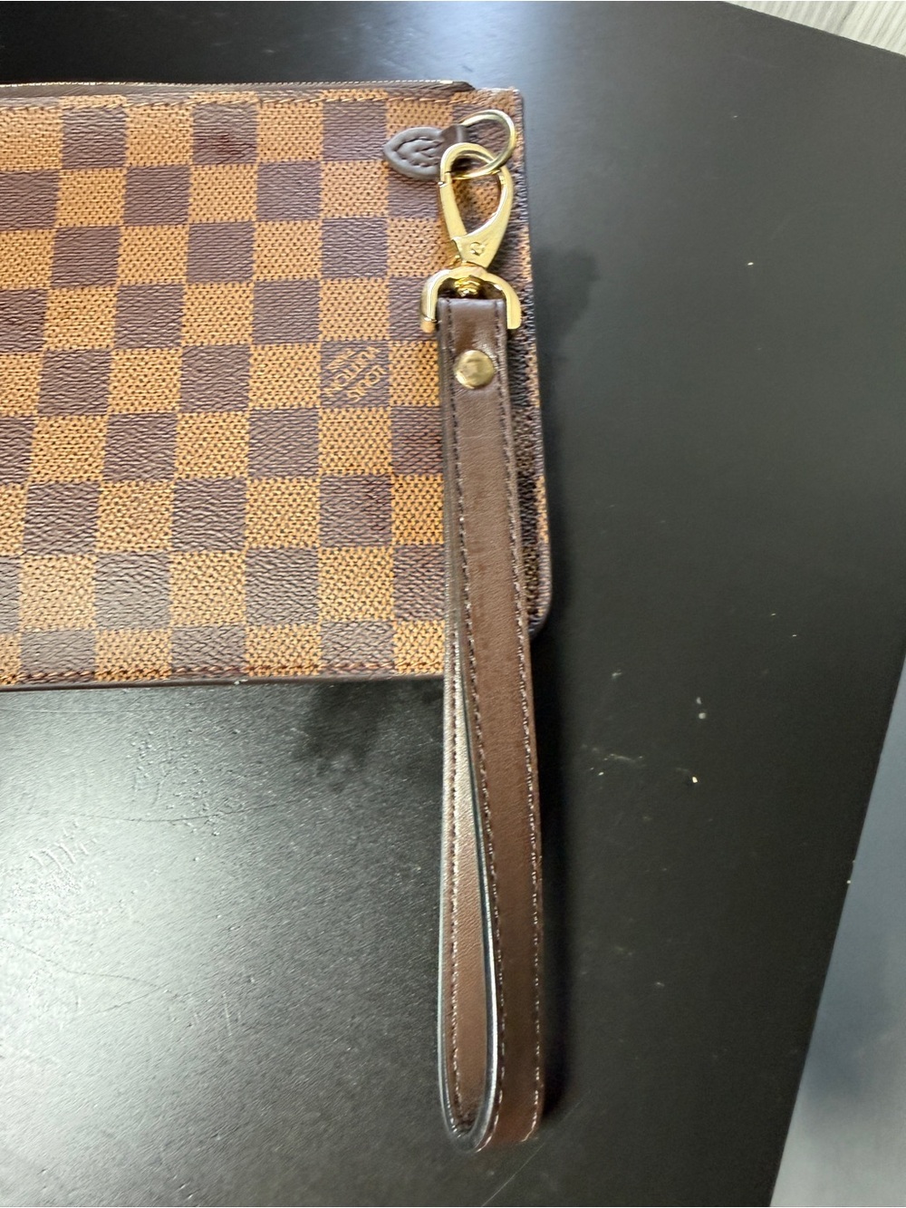 Louis Vuitton Damier Ebene Checker Zip Pouch - Brown & Dark Brown - Picture 7 of 11